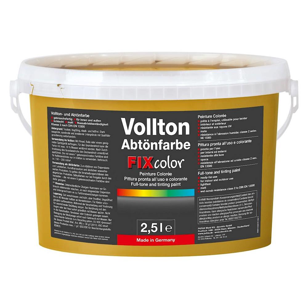 FIXcolor Volltonfarbe Abtönfarbe Ocker Sienagelb 2,5 L