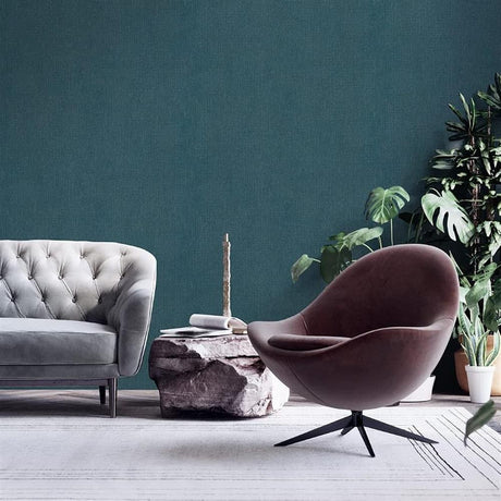 Livingwalls My Home My Spa Tapete Uni Ozeanblau Gold Einfarbig Vliestapete