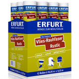 ERFURT Vlies-Rauhfasertapete RUSTIC Vliestapete 15 x 0,53 m - 12 Rollen