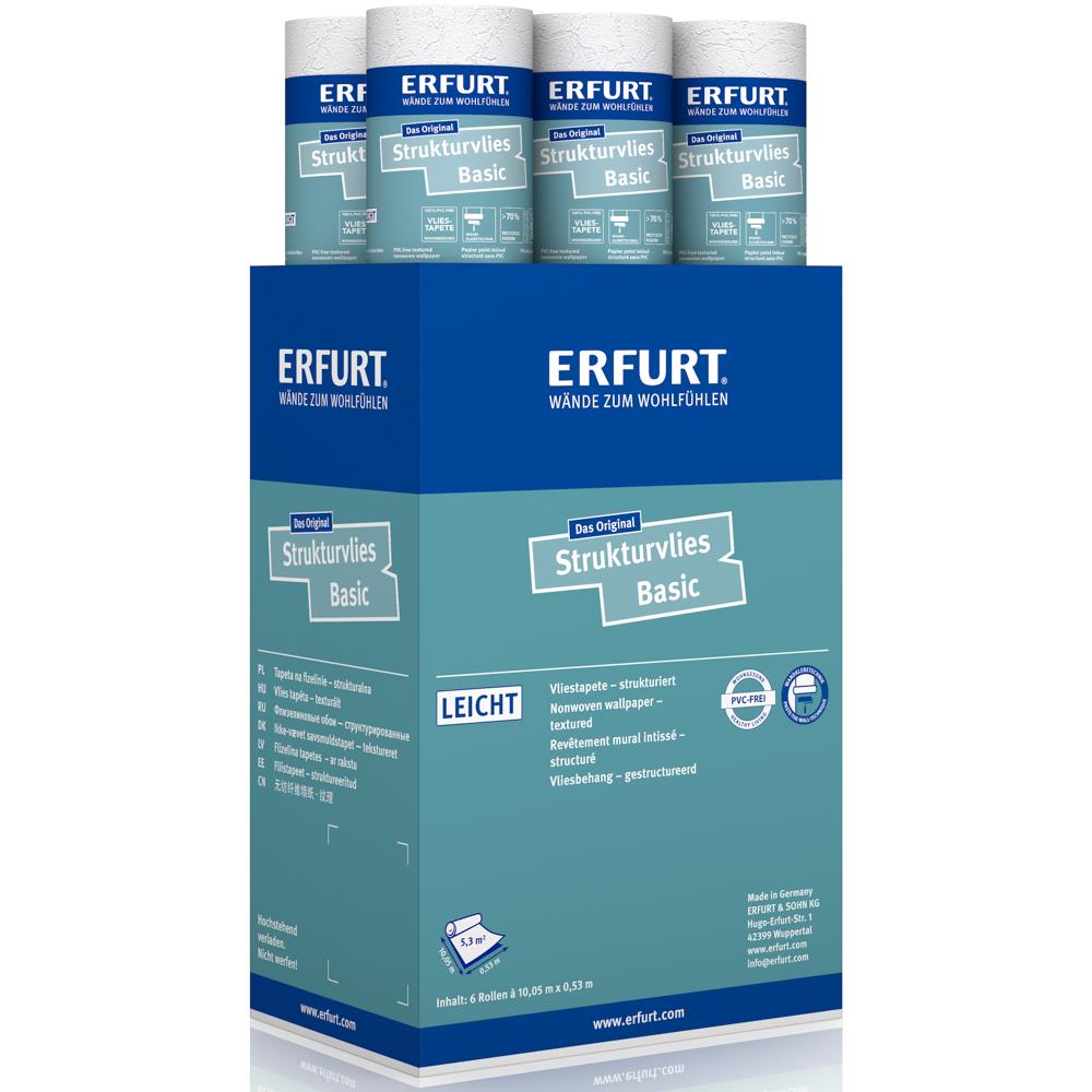 ERFURT STRUKTURVLIES BASIC 406 Vliestapete 10,05 x 0,53 m - 6 Rollen