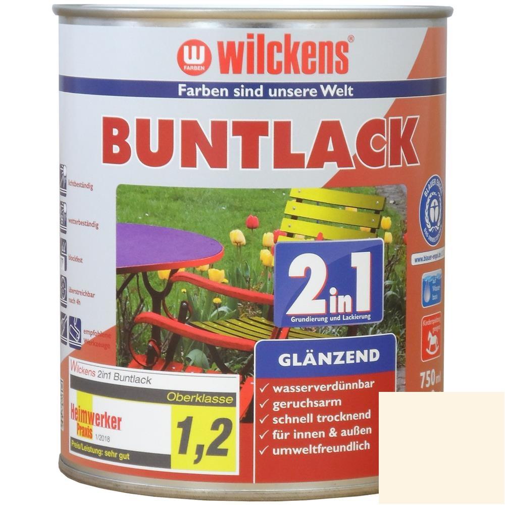 Wilckens Buntlack 2in1 glänzend, Cremeweiß (RAL 9001), 750 ml