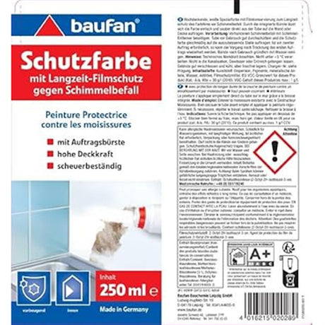 baufan Schutzfarbe Tube 250 ml mit Langzeit-Schutzfilm Oberflächen innen