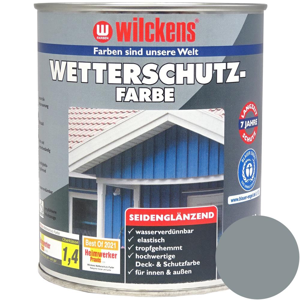 Wilckens Wetterschutzfarbe seidenglänzend, Silbergrau (RAL 7001), 2,5L