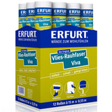 ERFURT Vlies-Rauhfasertapete VIVA Vliestapete 15 x 0,53 m - 12 Rollen