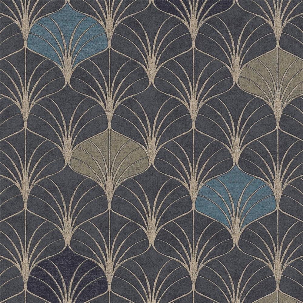 A.S. Création Mustertapete Pop Style grafische Tapete blau schwarz metallic