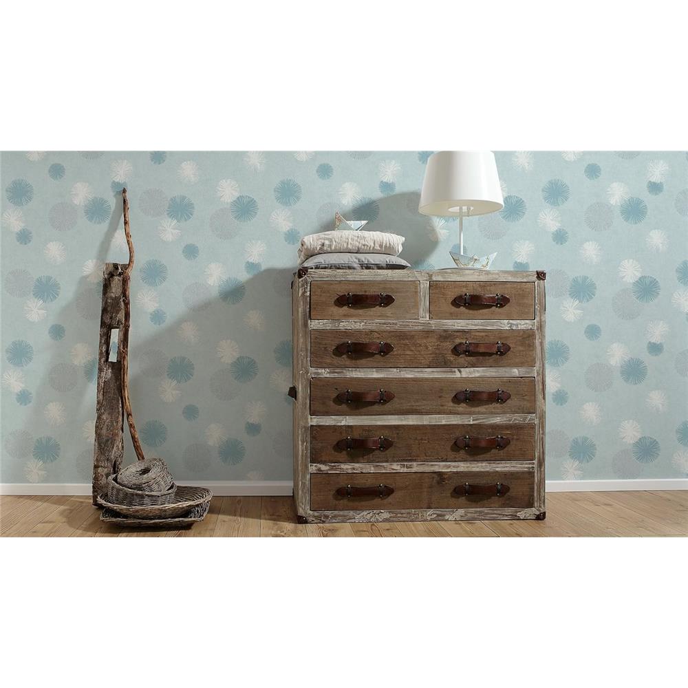 A.S. Création Vliestapete Life 4 floral Blau Metallic und Weiß Tapete Mustertapete