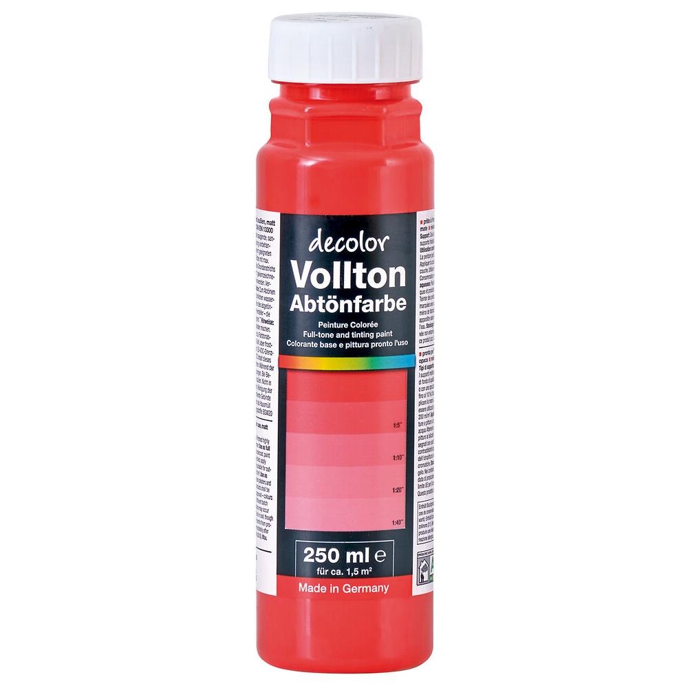 decolor Vollton- und Abtönfarbe, Signalrot 909, 250 ml