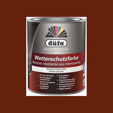 Düfa Premium Wetterschutzfarbe BRAUN 2,5 l Holzfarbe Dauerschutzfarbe Holzlack