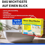 Baufan Neue Oberfläche Speziallack Set Profi-Renoviersystem für Badewannen, Duschbecken & Fliesen