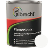 Albrecht Fliesenlack hochwertiger Lack 750ml weiß Seidenmatt Fliesenfarbe