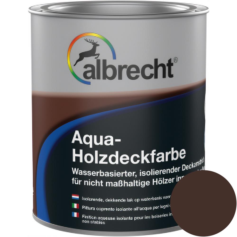 Albrecht Aqua-Holzdeckfarbe Schokobraun 750 ml Holzlack Lack Holzfarbe