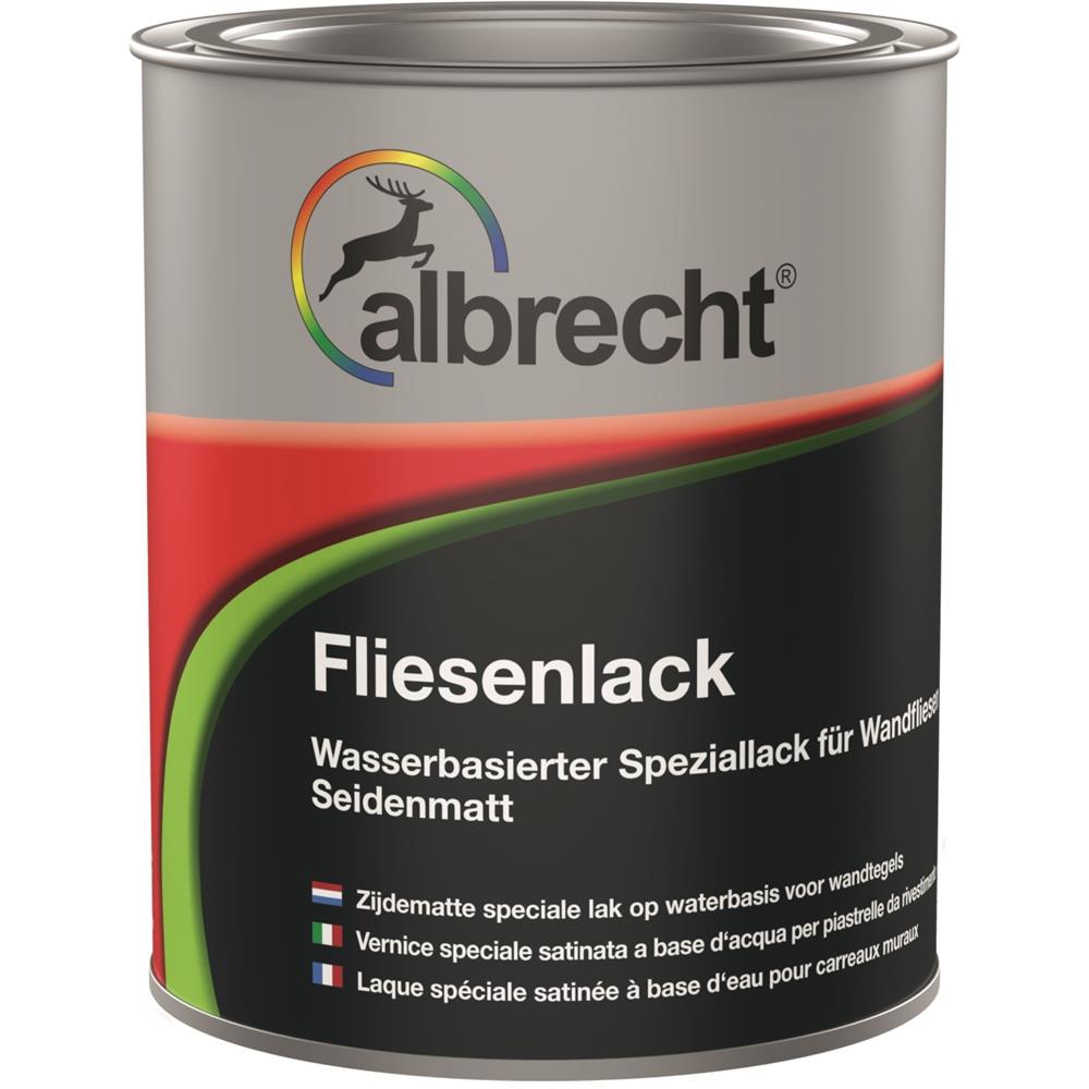 Albrecht Fliesenlack hochwertiger Lack 750ml weiß Seidenmatt Fliesenfarbe