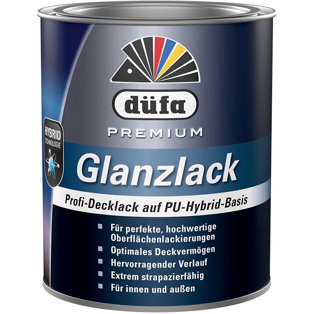 Düfa PREMIUM Glanzlack BLACK 750 ml Schwarz Lack Buntlack glänzend