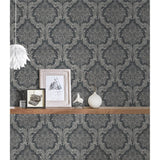 Livingwalls Barock Tapete Ornamente Mustertapete Vliestapete Dunkelgrau Grau