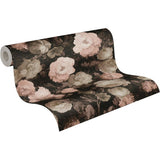 A.S. Création Vliestapete History of Art Floral Rose Dunkelgrau Mustertapete