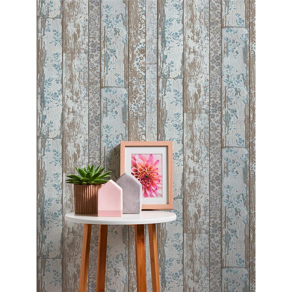 Livingwalls Vliestapete Mustertapete Holzoptik Shabby Chic Landhausstil