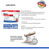 baufan Juwelweiss 5 L Premium weiße Wandfarbe Matt Innenfarbe hochdeckend