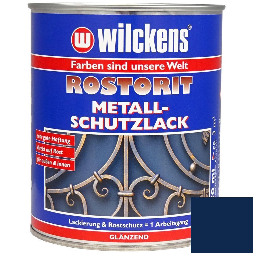 Wilckens Rostorit Metallschutzlack glänzend, Enzianblau (RAL 5010), 750 ml