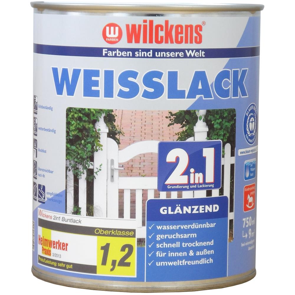 Wilckens 2in1 Weisslack glänzend, 750 ml