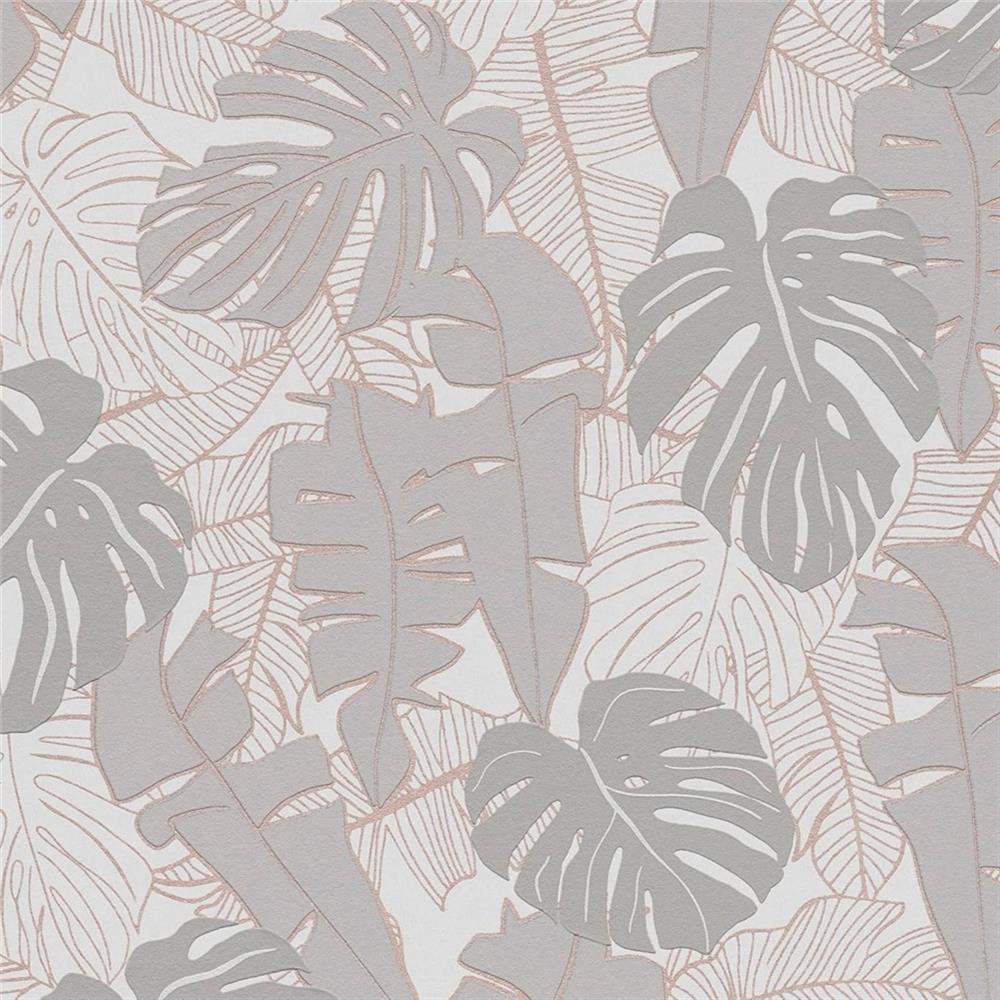 Livingwalls Palmentapete Grau Bronze Dschungeltapete Vliestapete