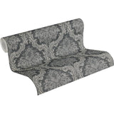 Livingwalls Barock Tapete Ornamente Mustertapete Vliestapete Dunkelgrau Grau