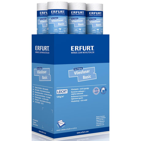 ERFURT VLIESFASER BASIC 100 Vliestapete 10,05 x 0,53 m - 6 Rollen