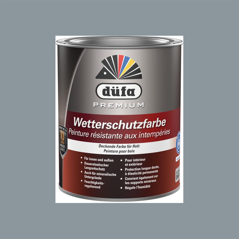 Düfa Premium Wetterschutzfarbe SILBERGRAU 2,5 l Holzfarbe Dauerschutzfarbe Holzlack