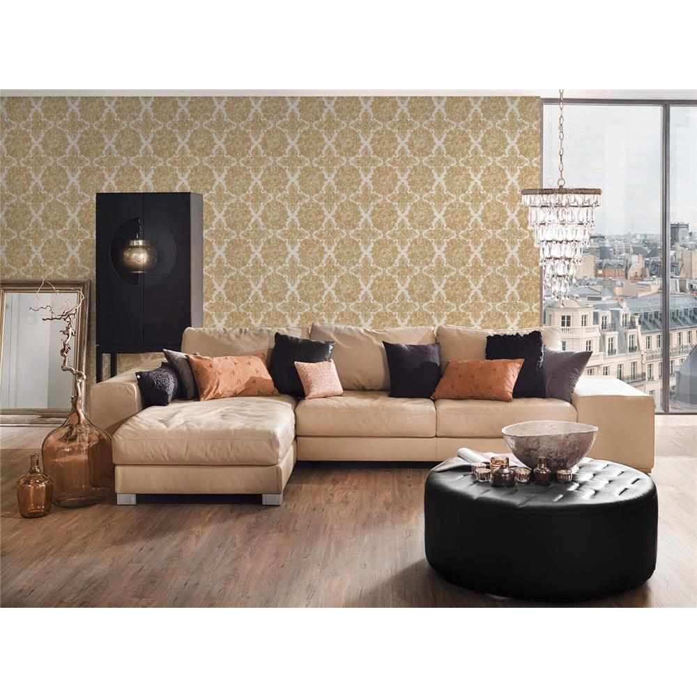 A.S. Création Trendwall Vliestapete Tapete Ornamente barock 10,05 m x 0,53 m metallic weiß