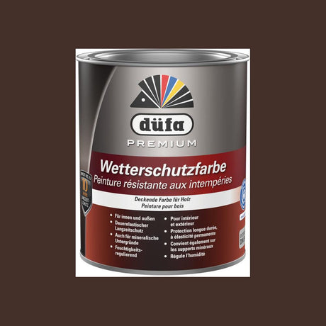 Düfa Premium Wetterschutzfarbe SCHOKOBRAUN 2,5 l Holzfarbe Dauerschutzfarbe Holzlack
