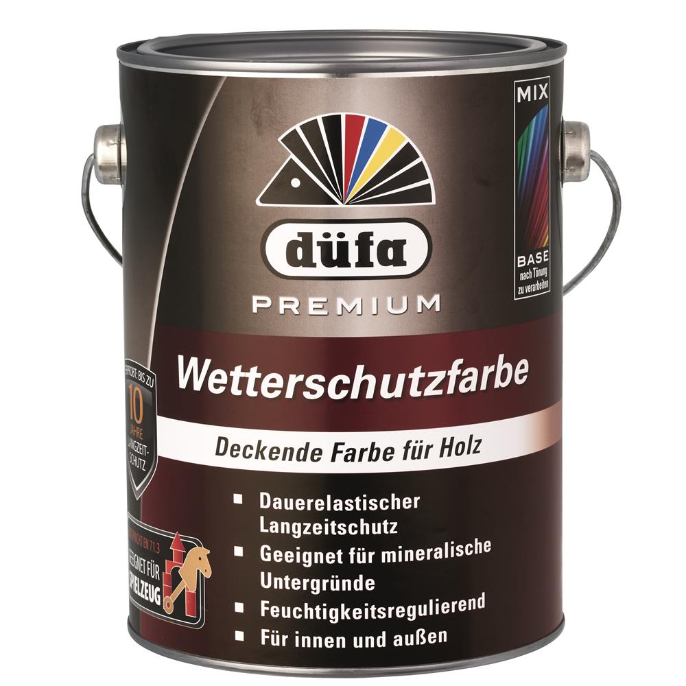 Düfa Premium Wetterschutzfarbe SILBERGRAU 2,5 l Holzfarbe Dauerschutzfarbe Holzlack