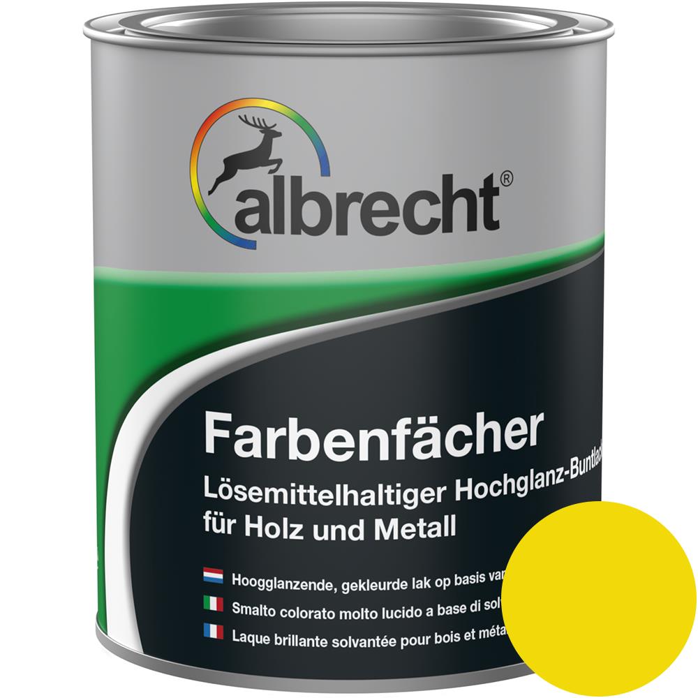 Albrecht Farbenfächer RAL 1021 Rapsgelb 750 ml Buntlack hochglanz Lack