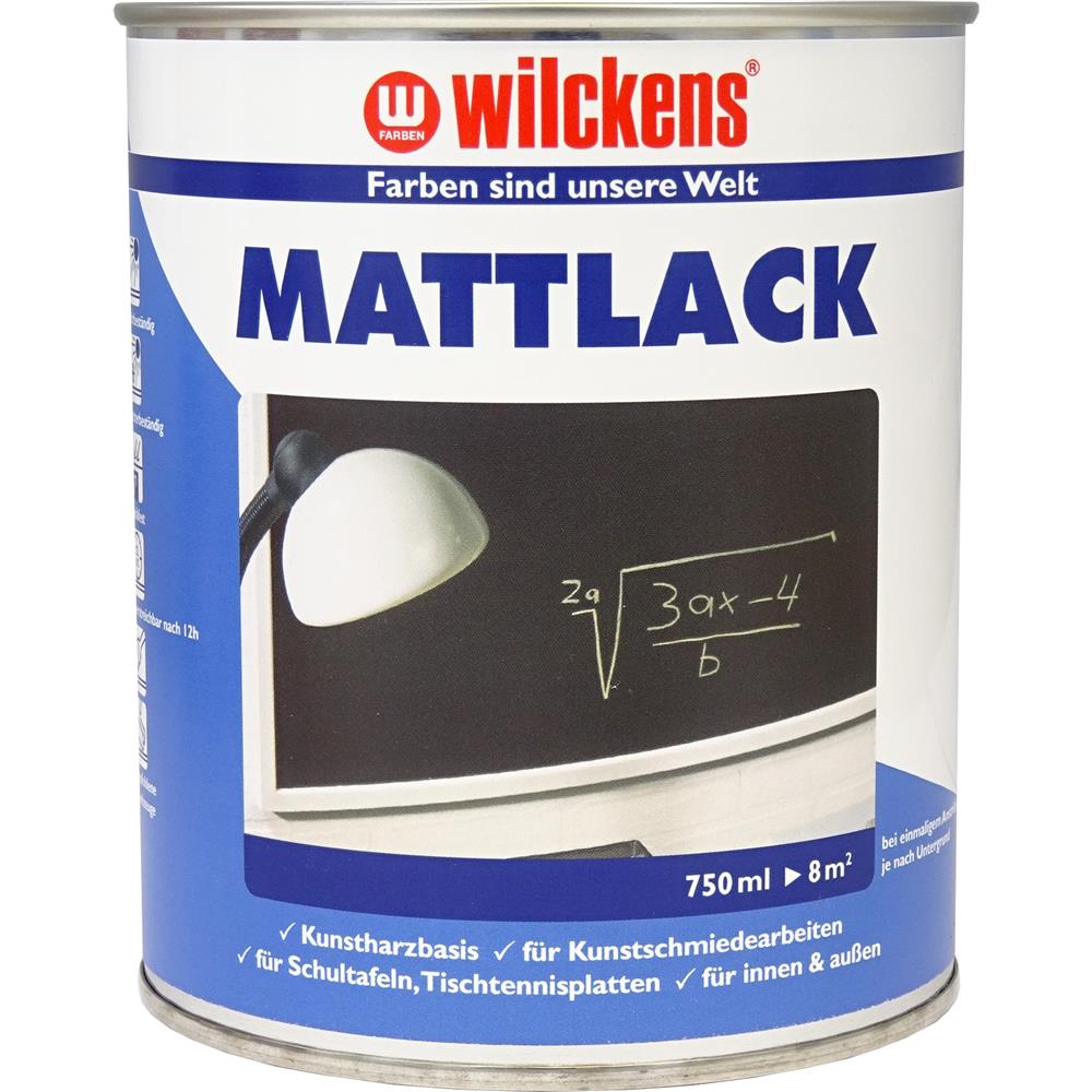 Wilckens Mattlack Tafellack, Tiefschwarz (RAL 9005), 750 ml