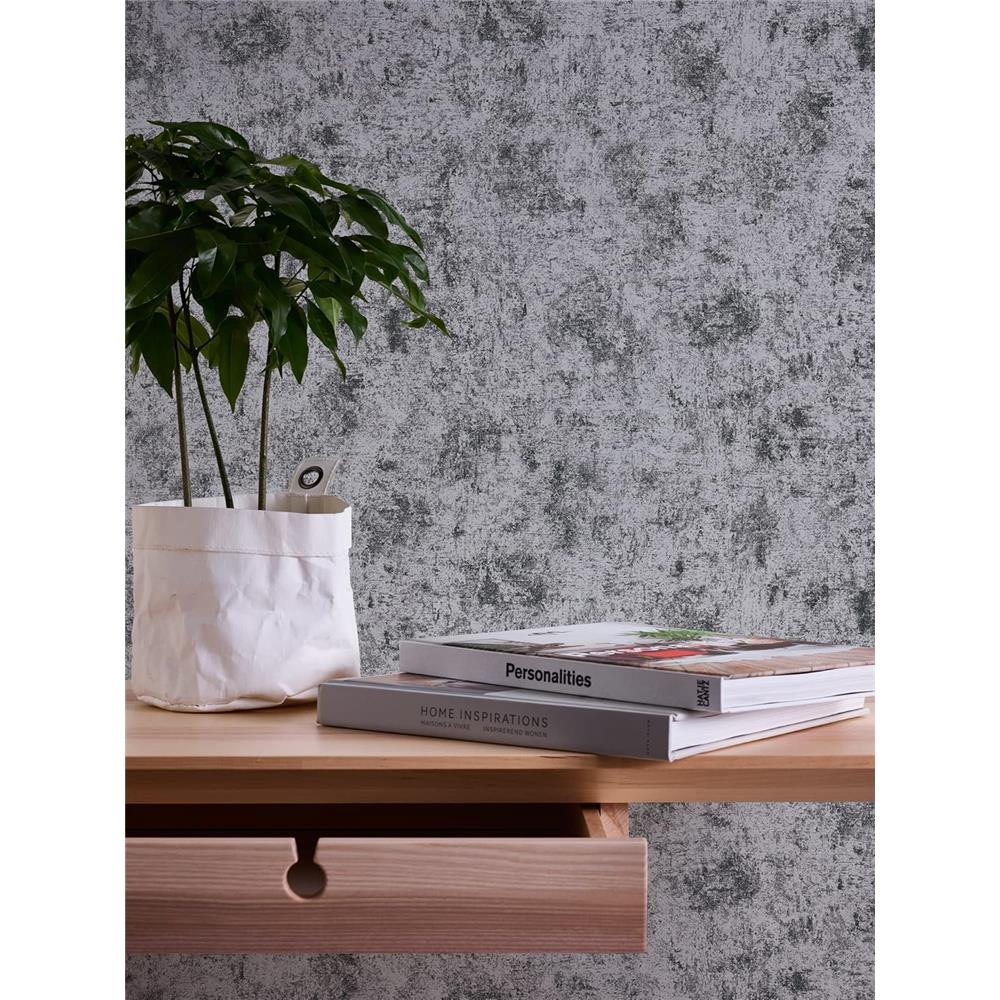 Livingwalls Premium Tapete Schwarz Silber Metallic schimmernd
