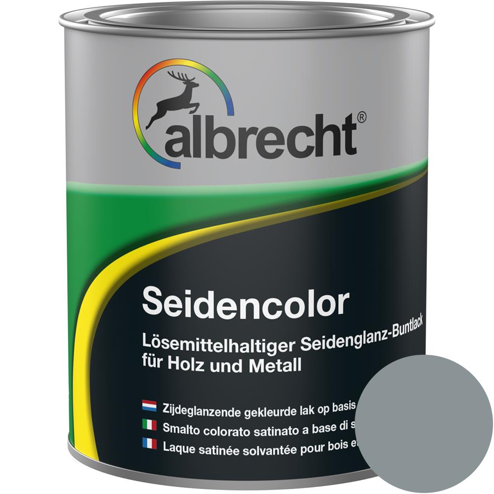 Albrecht Seidencolor Glanzlack Seidenglänzend Lack Buntlack Silbergrau 750 ml