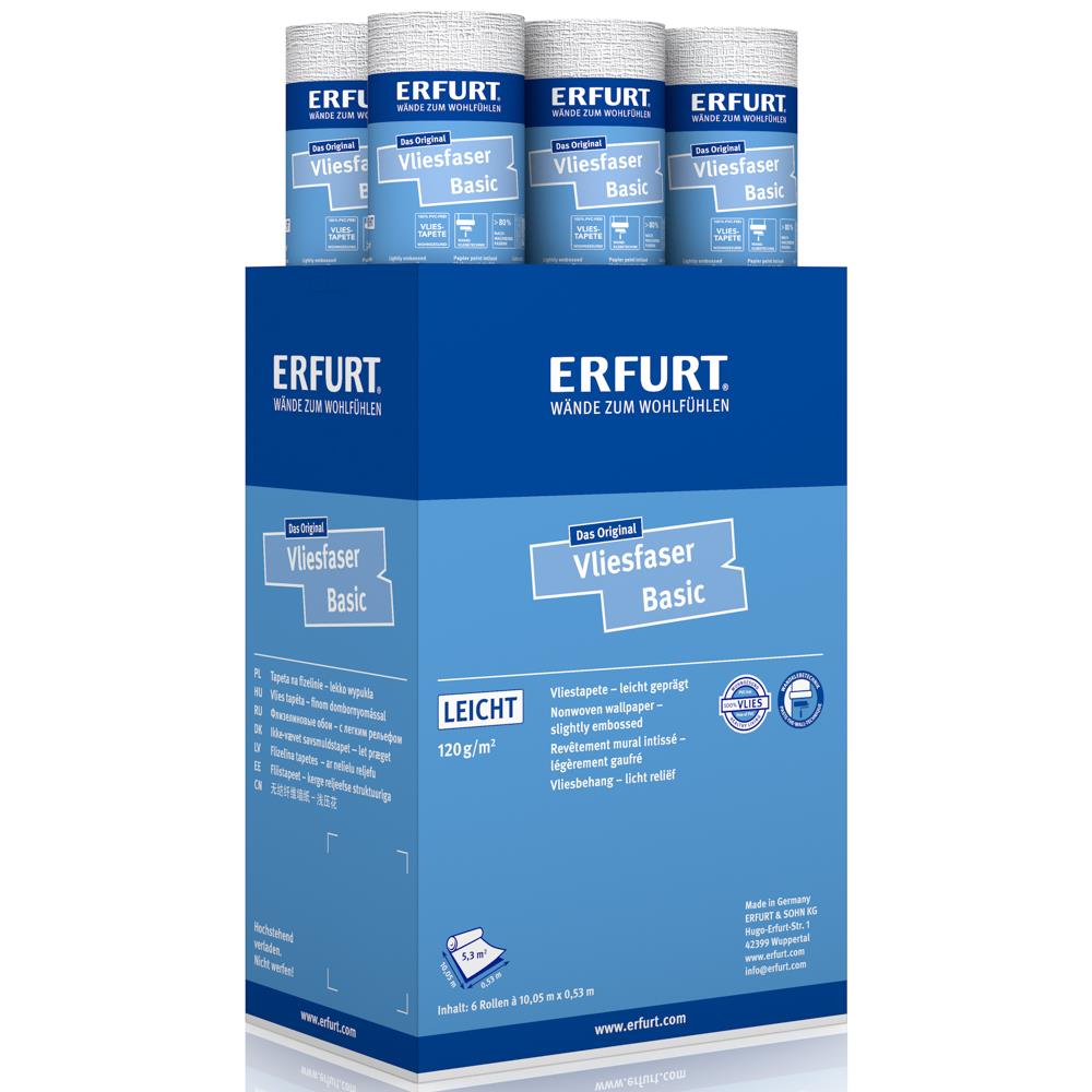 ERFURT VLIESFASER BASIC 101 Vliestapete 10,05 x 0,53 m - 6 Rollen