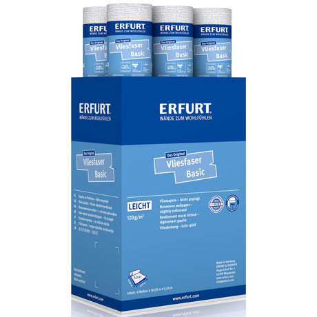 ERFURT VLIESFASER BASIC 101 Vliestapete 10,05 x 0,53 m - 6 Rollen