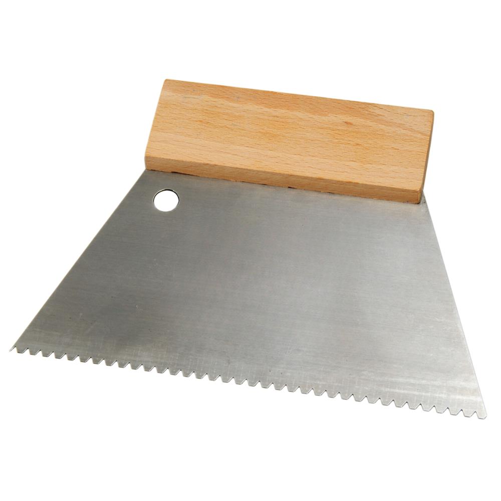 baufan Spachtel B2 Zahnspachtel mit B2-Zahnung, Stahl & Holzgriff
