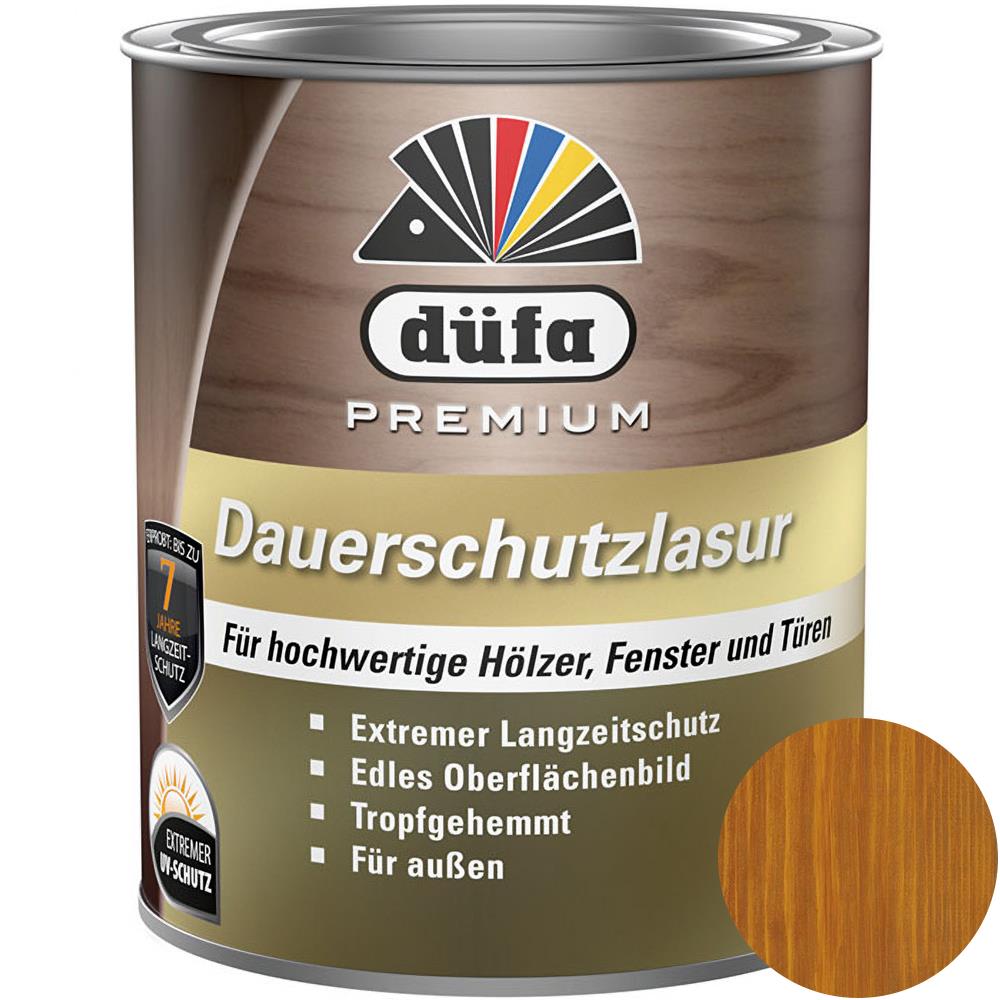 Düfa Premium Dauerschutzlasur TEAK 750 ml Lasur Holz Schutzlasur