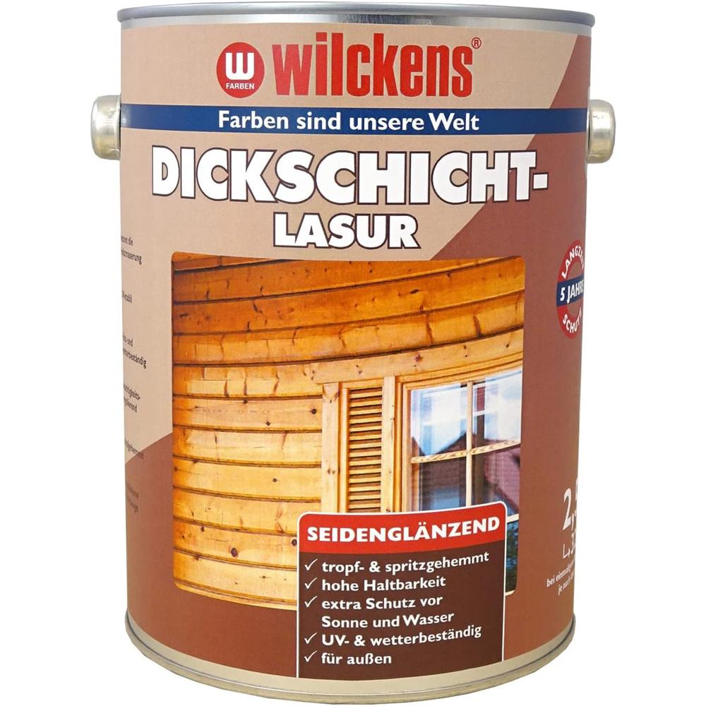 Wilckens Dickschichtlasur seidenglänzend, Nussbaum, 2,5 L Lasur