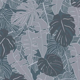 Livingwalls Palmentapete Grau Anthrazit Silber Dschungeltapete Vliestapete