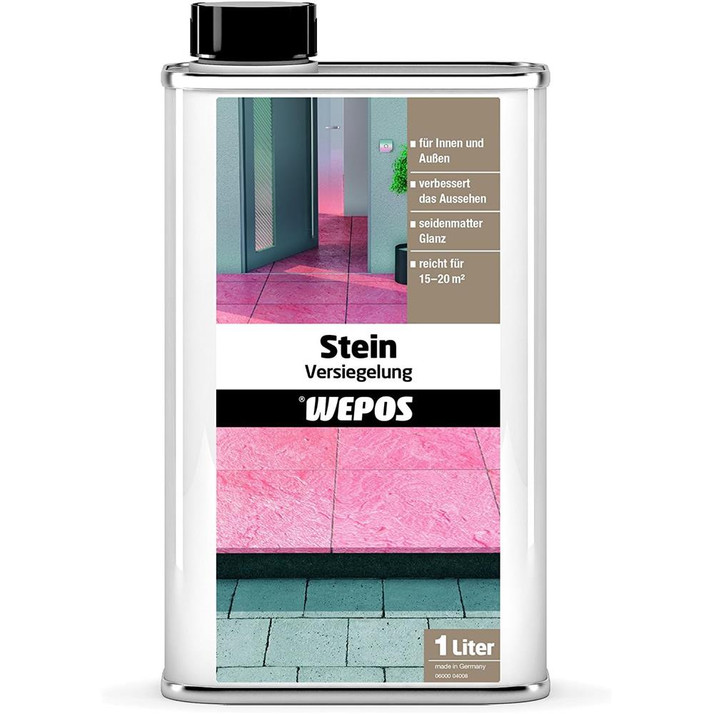 Wepos Stein Versiegelung 1L Imprägnierung & Schutzversiegelung für Naturstein, Beton & Marmor