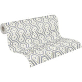 Architects Paper Mustertapete Jungle Chic Retrotapete gold grau weiß matt