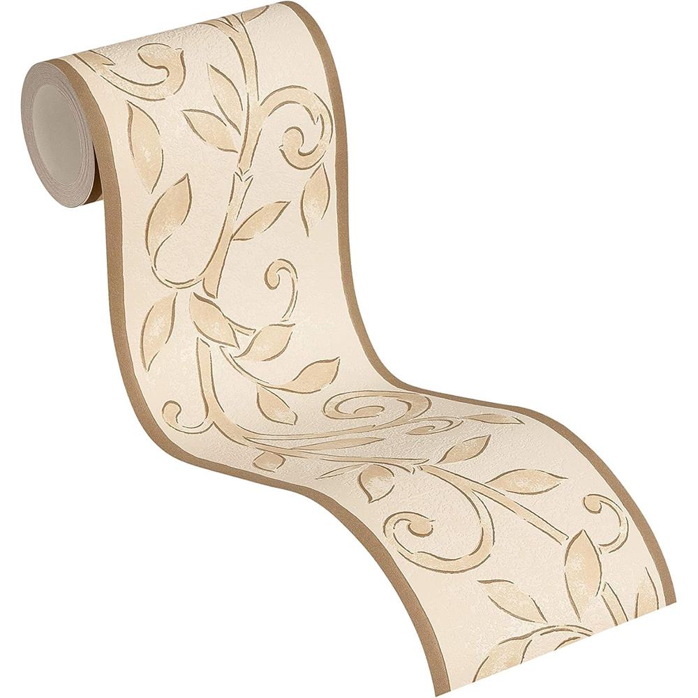 A.S. Création Bordüre Borte floral 5 m x 0,13 m Cappuccinofarben