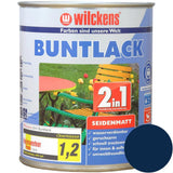 Wilckens Buntlack 2in1 seidenmatt, Enzianblau (RAL 5010), 750 ml
