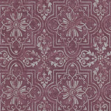 Erismann Vliestapete "Vintage" Violett, Silber mit Ornamentmuster und Glanzschimmer